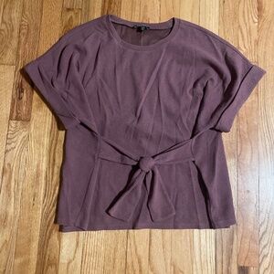 Express Purple Tie-Waist Peplum Top, Size M